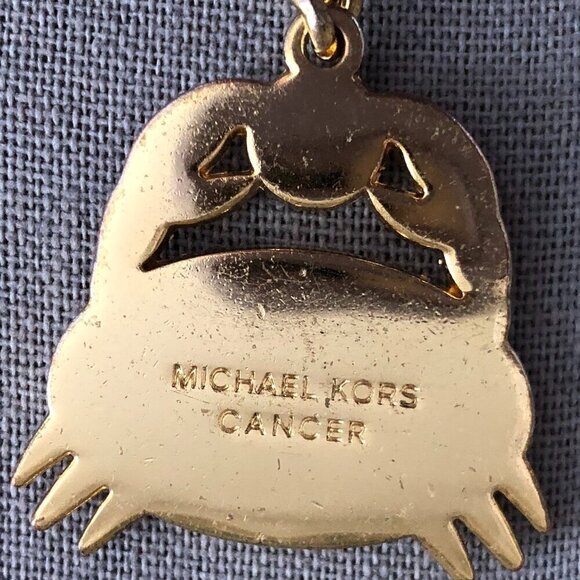 Michael Kors Zodiac Cancer Rhinestone Gold Tone Fashion Keychain Fob - Picture 6 of 7